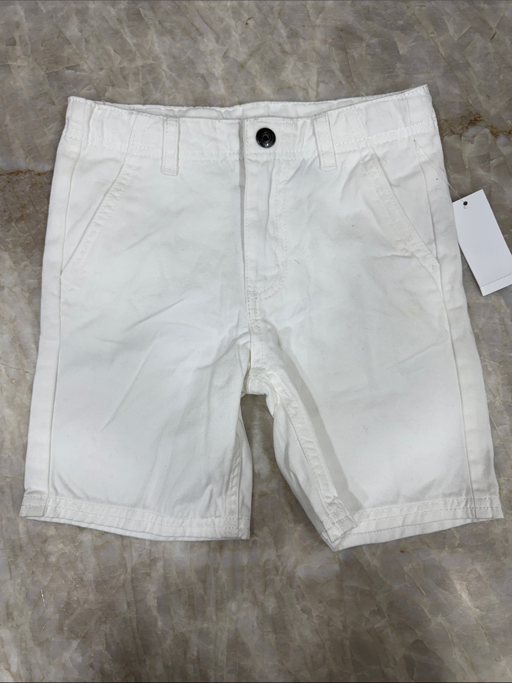 Calvin Klein Jeans Men’s White Flat-Front Cotton Shorts